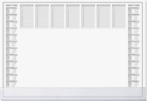Sigel H6366 Schreibunterlage Papier Wochenplan mit Schutzklappe (B x H) 59.50 cm x 41 cm 2026, 2027 40 Blatt