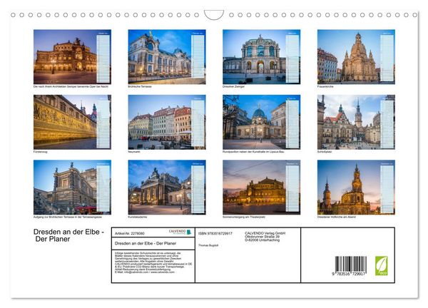 Produktbild: Dresden an der Elbe - Der Planer (Wandkalender 2026 DIN A3 quer), CALVENDO Monatskalender
