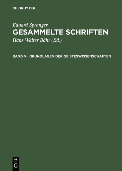 Produktbild: Grundlagen der Geisteswissenschaften
