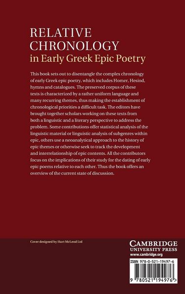 Produktbild: Relative Chronology in Early Greek Epic Poetry