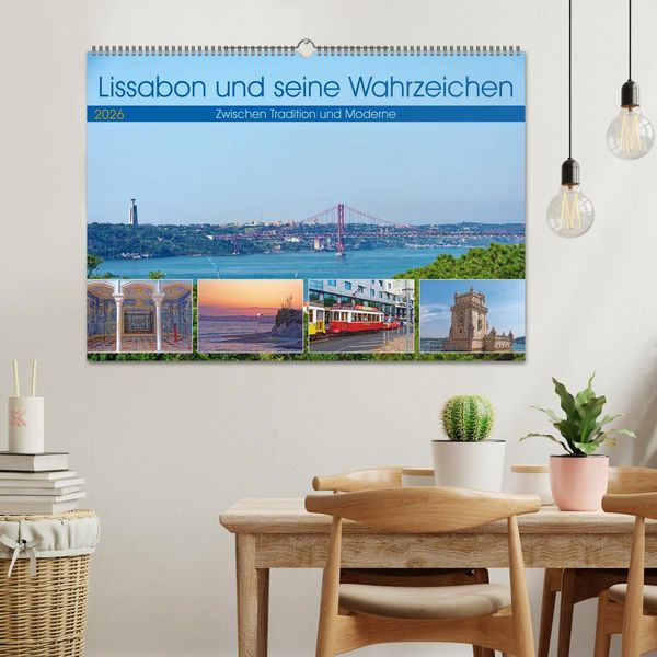 Produktbild: Lissabon und seine Wahrzeichen - Zwischen Tradition und Moderne (Wandkalender 2026 DIN A2 quer), CALVENDO Monatskalender