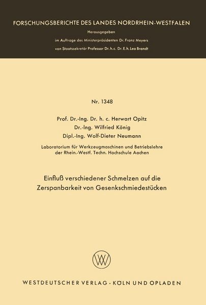Produktbild: Einflu&szlig; verschiedener Schmelzen auf die Zerspanbarkeit von Gesenkschmiedest&uuml;cken