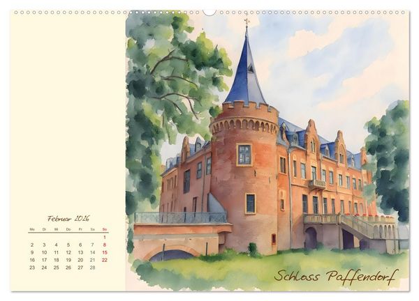 Produktbild: Schl&ouml;sser und Burgen - Romantische Reise durch Nordrhein-Westfalen (Wandkalender 2026 DIN A2 quer), CALVENDO Monatskalender