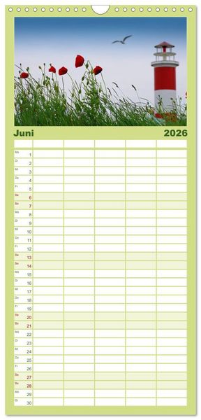 Produktbild: Familienplaner 2026 - Mohnblumen Tr&auml;ume mit 5 Spalten (Wandkalender, 21 x 45 cm) CALVENDO