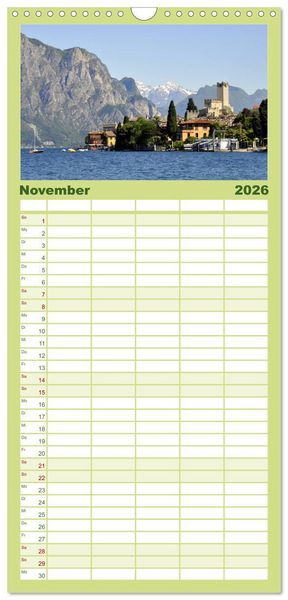 Produktbild: Familienplaner 2026 - Impressionen vom Gardasee mit 5 Spalten (Wandkalender, 21 x 45 cm) CALVENDO