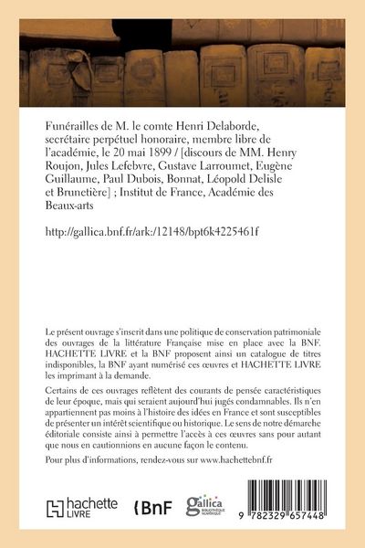 Produktbild: Fun&eacute;railles de M. le comte Henri Delaborde, secr&eacute;taire perp&eacute;tuel honoraire