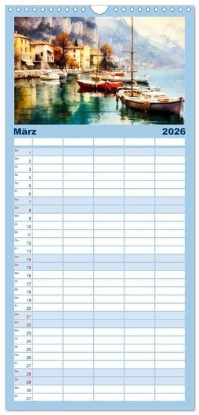 Produktbild: Familienplaner 2026 - Lieblingssee mit 5 Spalten (Wandkalender, 21 x 45 cm) CALVENDO
