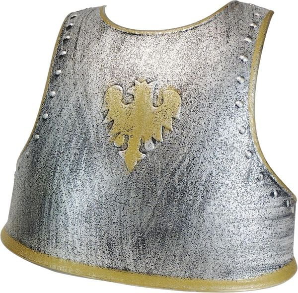 Produktbild: BestSaller 1429 - Kinder-Ritter-Brustpanzer Adler mit Gurten, Silber/Gold, 3231cm