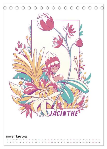 Produktbild: Monde enchant&eacute; de fleurs (Calendrier de bureau 2026 DIN A5 horizontal), CALVENDO calendrier mensuel