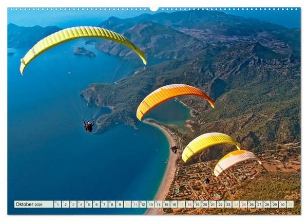 Produktbild: Freiheit und Abenteuer - Paragliding (hochwertiger Premium Wandkalender 2026 DIN A2 quer), Kunstdruck in Hochglanz
