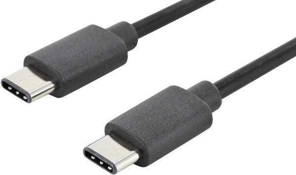 Digitus USB-Kabel USB 2.0 USB-C Stecker, USB-C Stecker 1.00 m Schwarz AK-300138-010-S
