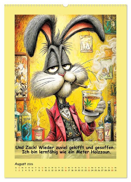 Produktbild: Kneipen-Hasen. Trinkende Spr&uuml;cheklopfer (Wandkalender 2026 DIN A2 hoch), CALVENDO Monatskalender