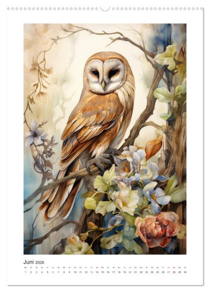 Produktbild: Eulenliebe (hochwertiger Premium Wandkalender 2026 DIN A2 hoch), Kunstdruck in Hochglanz