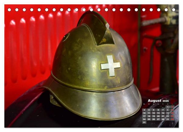 Produktbild: Historische Feuerwehrhelme (Tischkalender 2026 DIN A5 quer), CALVENDO Monatskalender