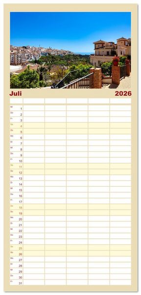 Produktbild: Familienplaner 2026 - Andaluc&iacute;a - Buenos D&iacute;as mit 5 Spalten (Wandkalender, 21 x 45 cm) CALVENDO