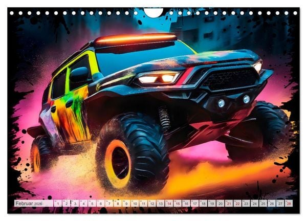 Produktbild: Coole KI-generierte OFF-ROAD-WAGEN (Wandkalender 2026 DIN A4 quer), CALVENDO Monatskalender