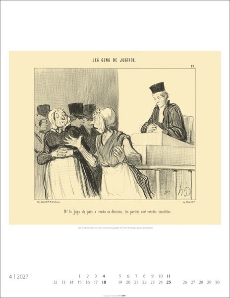 Produktbild: Honor&eacute; Daumier: Die Juristen Kalender 2027