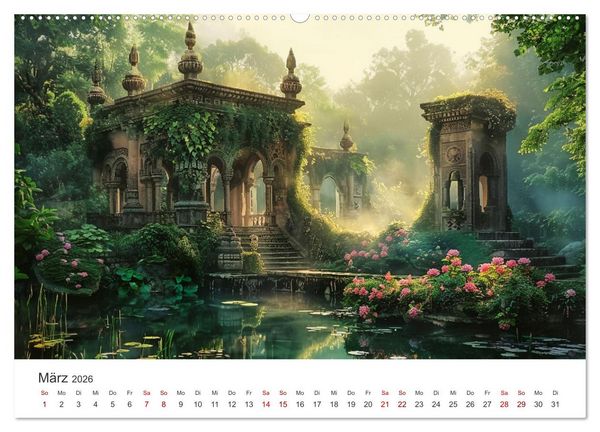 Produktbild: Verwunschene G&auml;rten - Eine Zeitreise (Wandkalender 2026 DIN A2 quer), CALVENDO Monatskalender