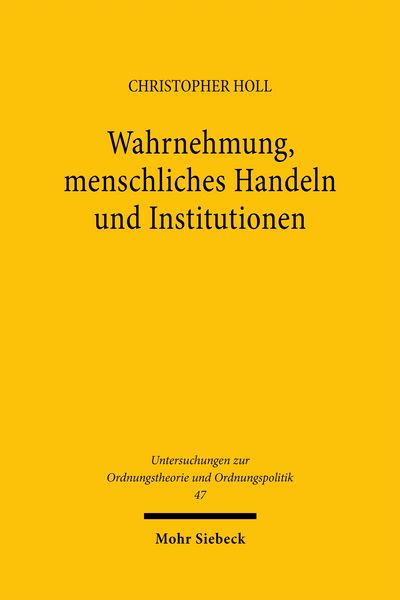 Produktbild: Wahrnehmung, menschliches Handeln und Institutionen