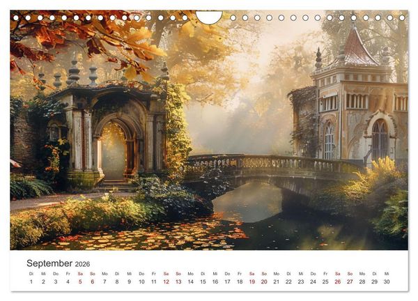 Produktbild: Verwunschene G&auml;rten - Eine Zeitreise (Wandkalender 2026 DIN A4 quer), CALVENDO Monatskalender