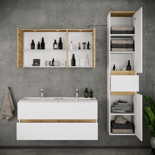 Produktbild: 4-tlg. Badm&ouml;bel-Set mit Waschbecken Cosila-I 111cm