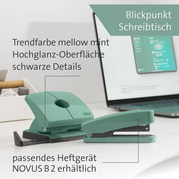 Produktbild: Novus Office 025-0653 B&uuml;rolocher B 220 Mint 20 Bl. (80 g/m&sup2;)