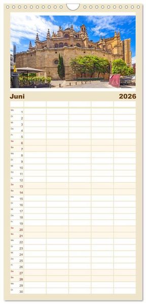 Produktbild: Familienplaner 2026 - Ein Herz f&uuml;r Granada mit 5 Spalten (Wandkalender, 21 x 45 cm) CALVENDO