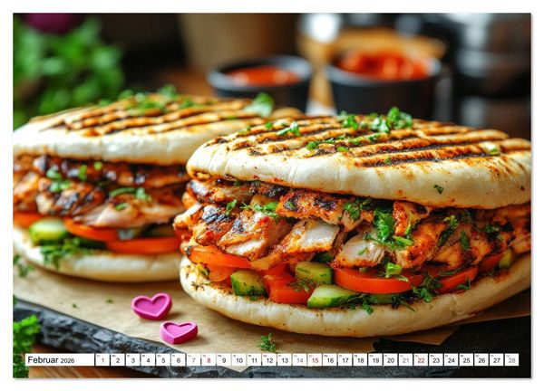 Produktbild: D&ouml;ner macht sch&ouml;ner, t&uuml;rkischer Geschmack von deinem D&ouml;nermann (hochwertiger Premium Wandkalender 2026 DIN A2 quer), Kunstdruck in Hochglanz