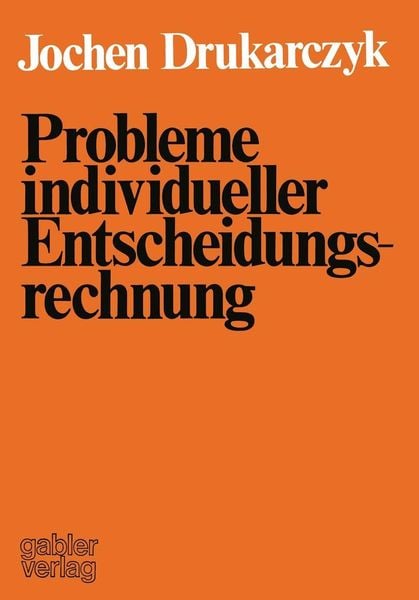 Produktbild: Probleme individueller Entscheidungsrechnung