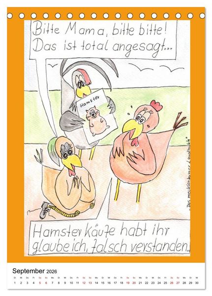 Produktbild: Das mecklenburger Landhuhn "Krisenh&uuml;hner" (Tischkalender 2026 DIN A5 hoch), CALVENDO Monatskalender
