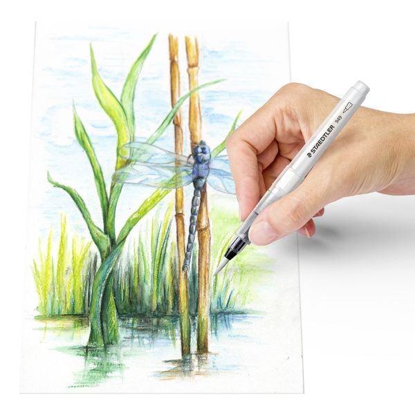 Produktbild: STAEDTLER Wasserpinsel rund fein, rund medium, rund gro&szlig;, Keilspitze, 4er Set