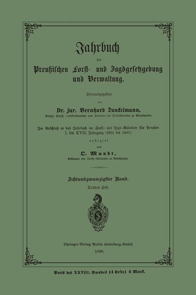 Produktbild: Jahrbuch der Preu&szlig;ischen Forst- und Jagdgesetzgebung und Verwaltung