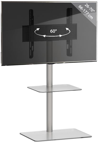 Produktbild: TV Standfu&szlig; Alu Glas Fernseh St&auml;nder Fu&szlig; Alani