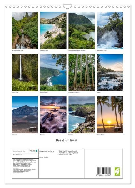 Produktbild: Beautiful Hawaii (Wall Calendar 2026 DIN A3 portrait), CALVENDO 12 Month Wall Calendar