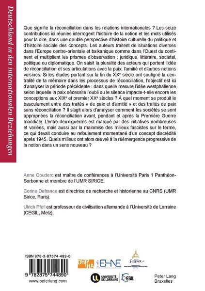 Produktbild: La r&eacute;conciliation / Vers&ouml;hnung