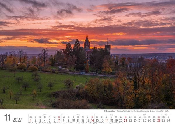 Produktbild: Siebengebirge 2027 Bildkalender A4 quer, spiralgebunden