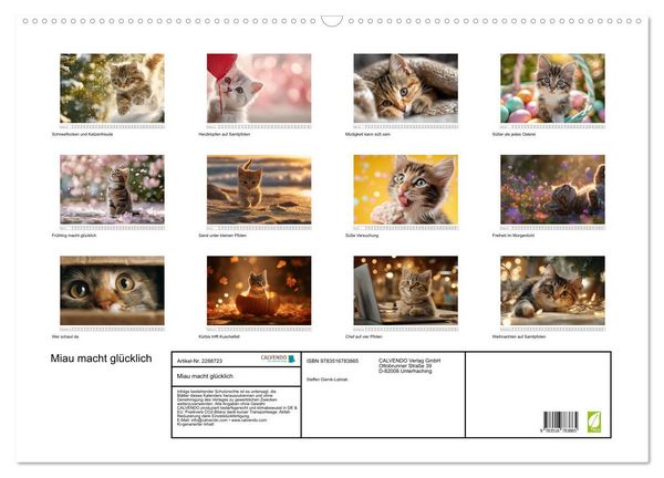 Produktbild: Miau macht gl&uuml;cklich (Wandkalender 2027 DIN A2 quer), CALVENDO Monatskalender