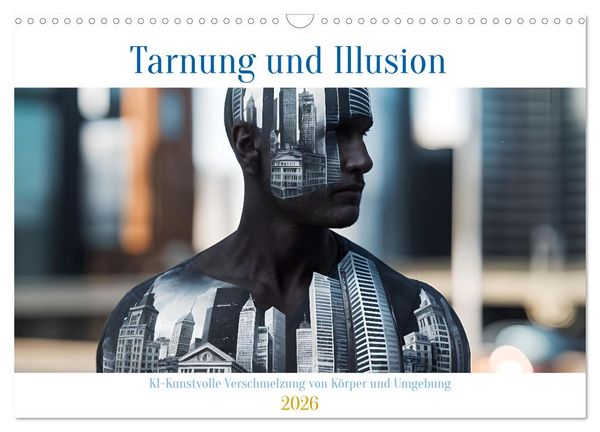 Produktbild: Tarnung und Illusion KI-Kunstvolle Verschmelzung von K&ouml;rper und Umgebung (Wandkalender 2026 DIN A3 quer), CALVENDO Monatskalender