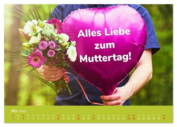 Produktbild: Momente im Jahr, die verbinden - Wunschkalender mit herzlichen Gr&uuml;&szlig;en (Wandkalender 2026 DIN A3 quer), CALVENDO Monatskalender