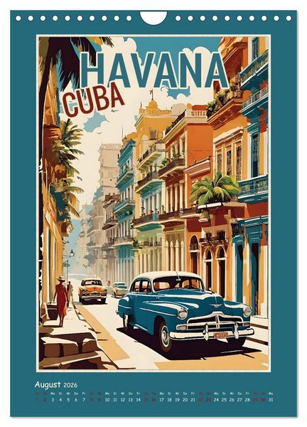 Produktbild: City Travel Poster - nostalgische St&auml;dtereise um die Welt (Wandkalender 2026 DIN A4 hoch), CALVENDO Monatskalender