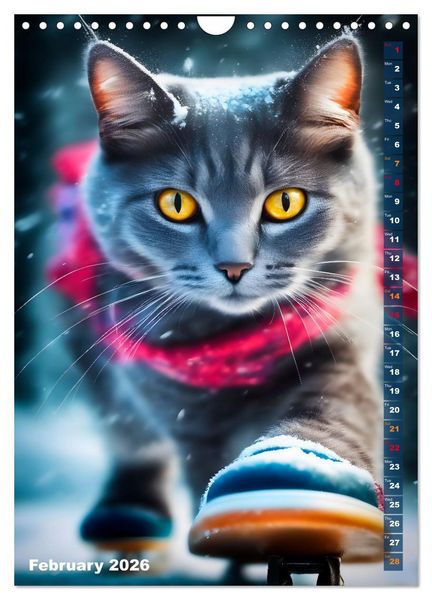 Produktbild: Outdoor sports for cats (Wall Calendar 2026 DIN A4 portrait), CALVENDO 12 Month Wall Calendar