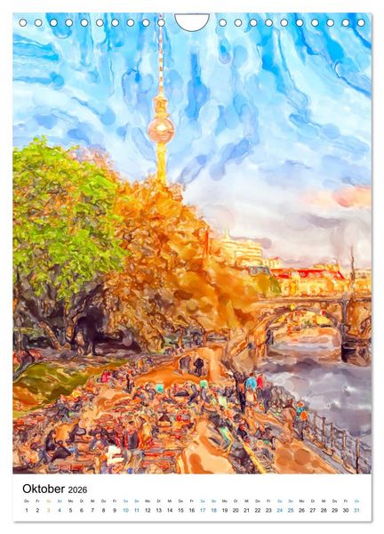 Produktbild: Berlin - Einmal Aquarelle mit Currywurst! (Wandkalender 2026 DIN A4 hoch), CALVENDO Monatskalender