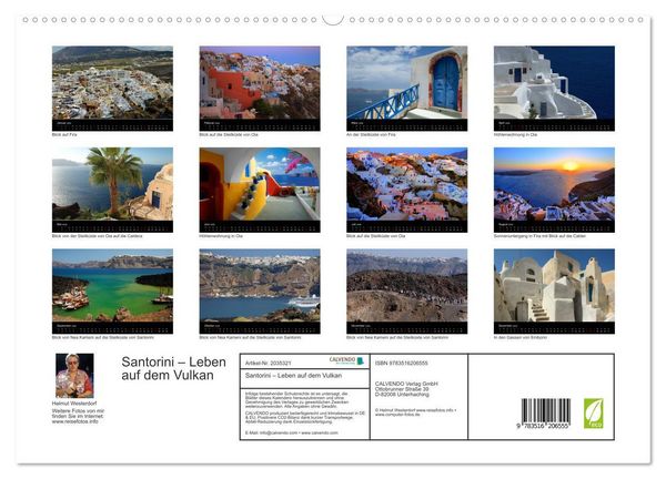 Produktbild: Santorini &ndash; Leben auf dem Vulkan (hochwertiger Premium Wandkalender 2026 DIN A2 quer), Kunstdruck in Hochglanz