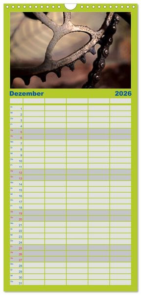 Produktbild: Familienplaner 2026 - Weltfahrrad mit 5 Spalten (Wandkalender, 21 x 45 cm) CALVENDO