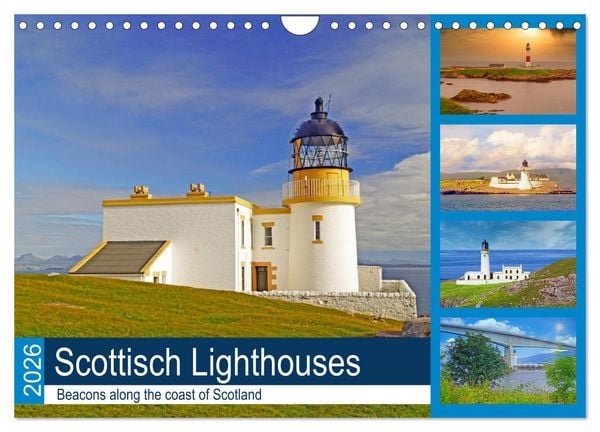 Produktbild: Scottish Lighthouses - beacons along the coast of Scotland (Wall Calendar 2026 DIN A4 landscape), CALVENDO 12 Month Wall Calendar