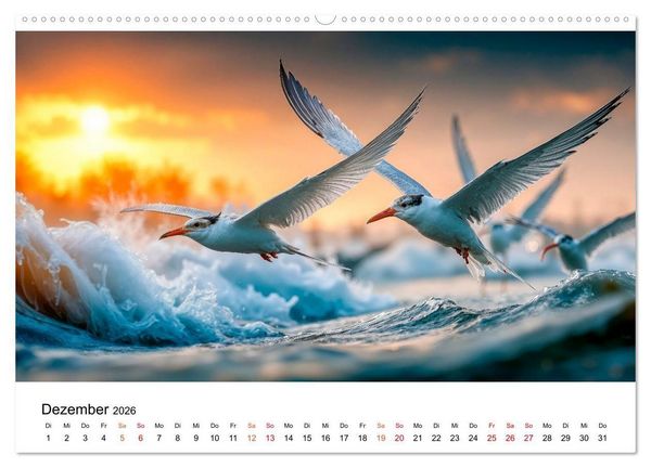 Produktbild: Seeschwalben - Meister der L&uuml;fte (Wandkalender 2026 DIN A2 quer), CALVENDO Monatskalender