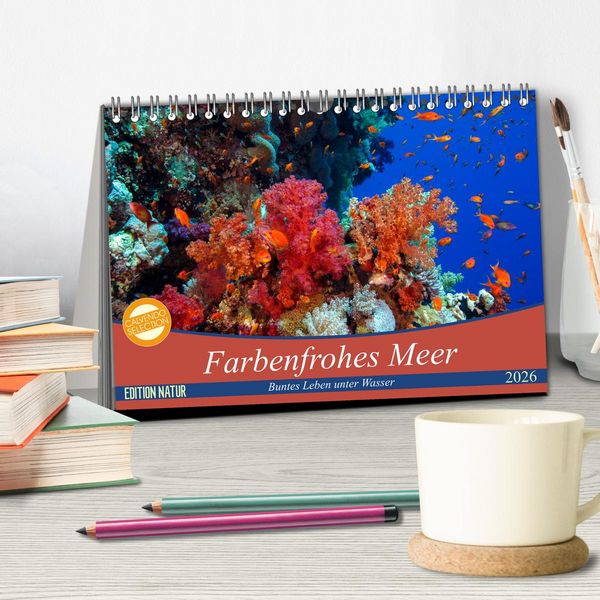 Produktbild: Farbenfrohes Meer (Tischkalender 2026 DIN A5 quer), CALVENDO Monatskalender