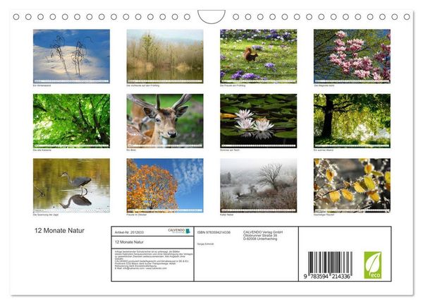 Produktbild: 12 Monate Natur (Wandkalender 2027 DIN A4 quer), CALVENDO Monatskalender