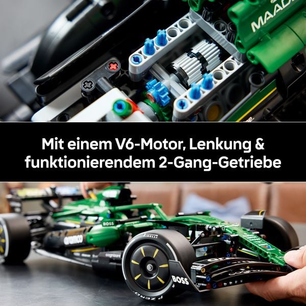 Produktbild: LEGO Technic 42240 Aston Martin Aramco AMR25 Rennwagen, F1 Modellauto