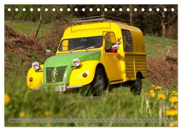Produktbild: Kultauto Ente Citro&euml;n 2CV (Tischkalender 2026 DIN A5 quer), CALVENDO Monatskalender